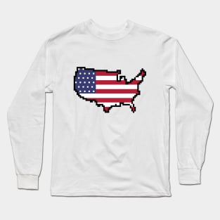 8-bit United States of America Long Sleeve T-Shirt